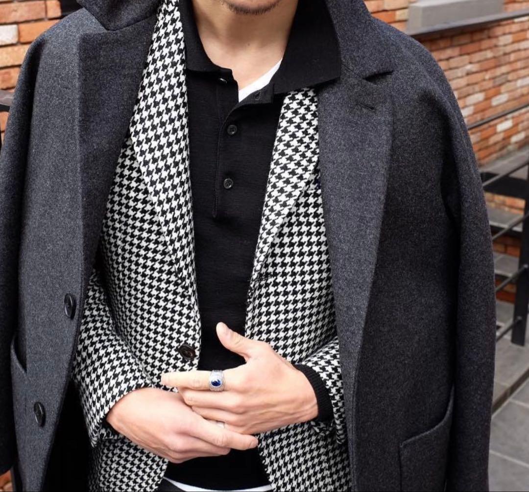 G*e様 未使用に近い ハウンドトゥース 千鳥格子 ジャケット 白黒