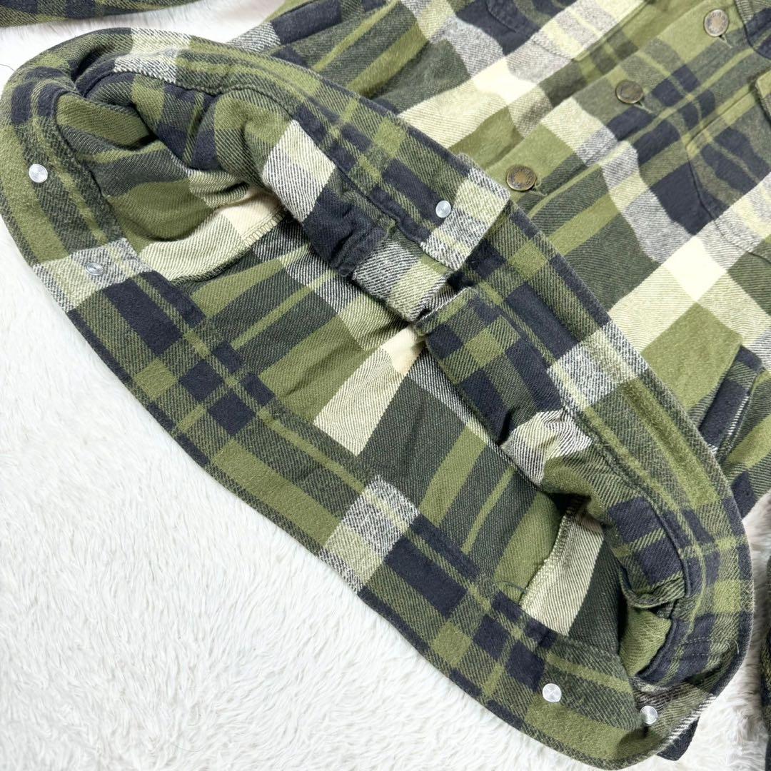 専用】WOOLRICH 裏ボアジャケット チェックシャツネルシャツ グリーンM