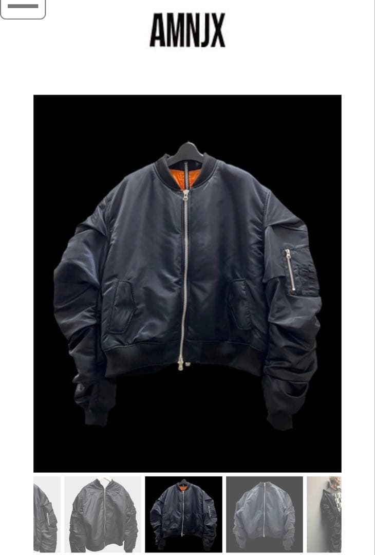 平本蓮 amnjx 27CIRCUS MA-1 ジャケット ブラック オレンジ