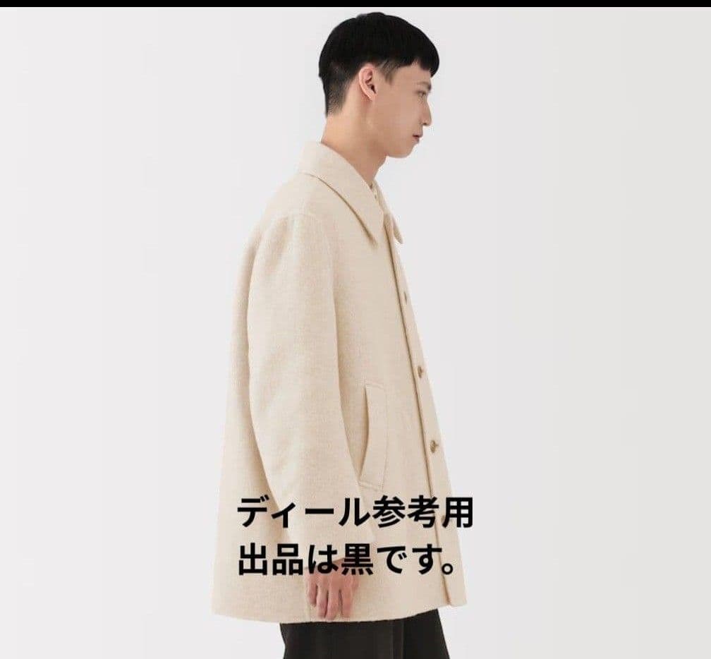 MUJI Labo カシミヤ混ショートステンカラーコート XL 黒 未使用タグ付