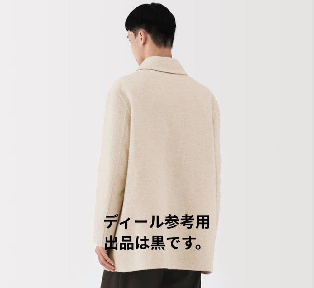 MUJI Labo カシミヤ混ショートステンカラーコート XL 黒 未使用タグ付