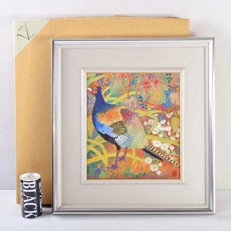 富山県　日展審査員　斎藤清策　日本画　雉　額装　M　R9147B 富山県 日展審査員 斎藤清策 日本画 雉 額装 M R9147B - メルカリ