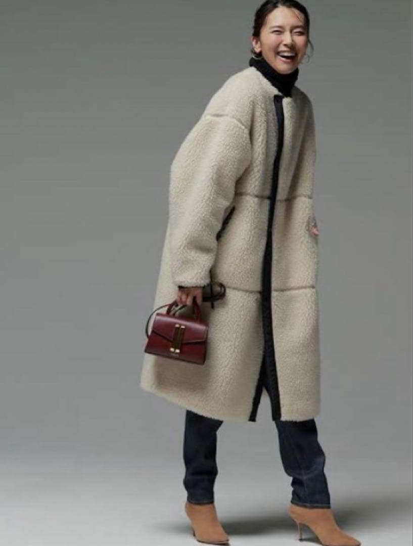 ハイク HYKE ボア ロングコート サイズ1 ホワイト - メルカリ