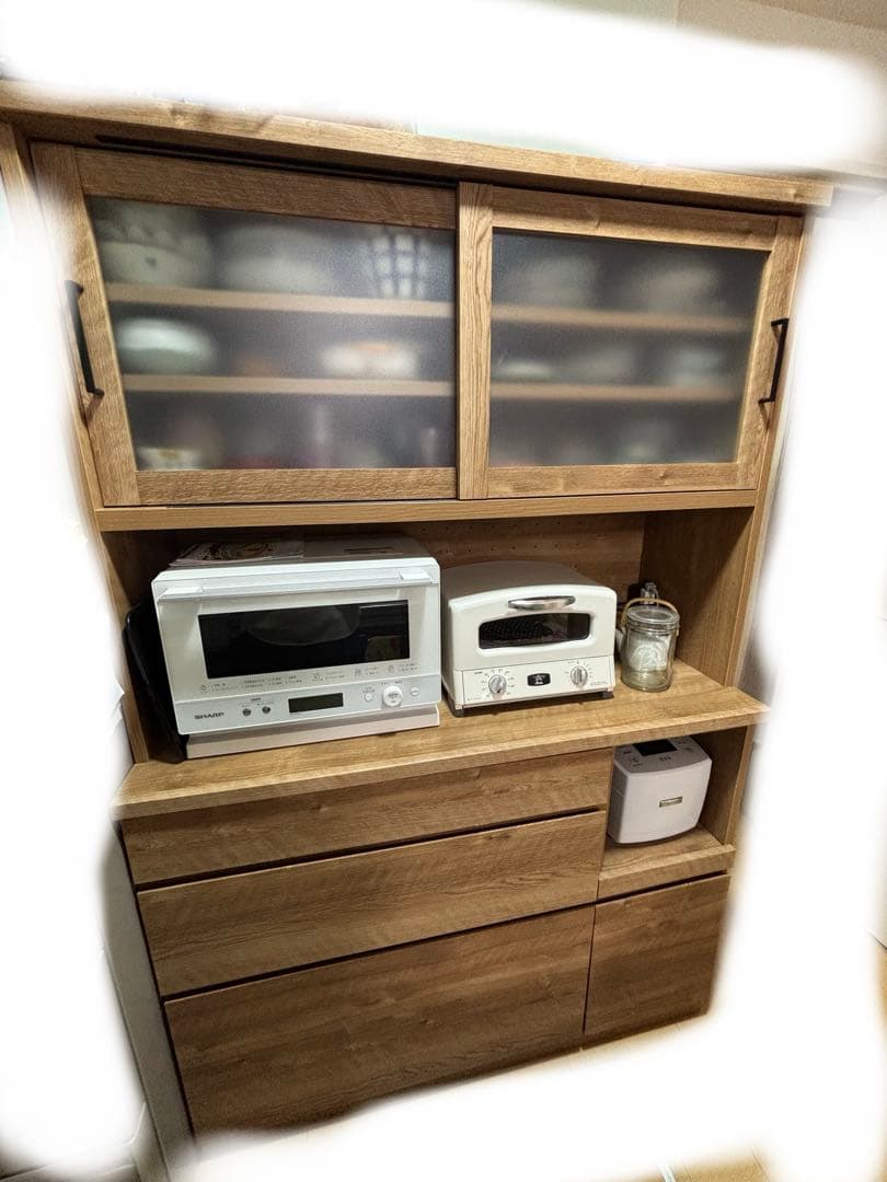 ☆エリイ様購入予約すみ☆国産 オーク キッチン収納 食器棚 大川家具 120