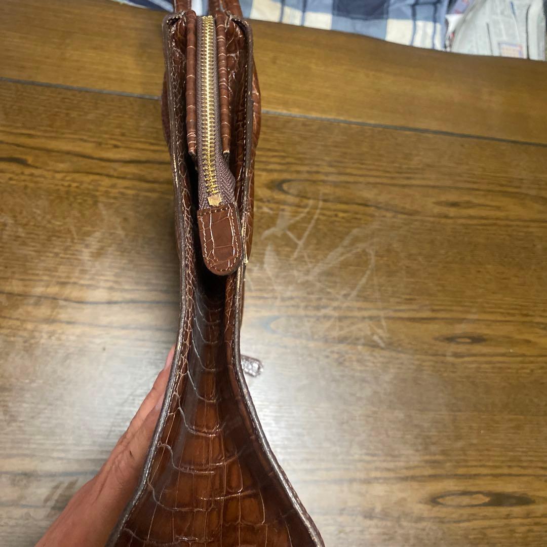 GINZA KANEMATSU 銀座かねまつ クロコ型押し ハンドバッグ - メルカリ