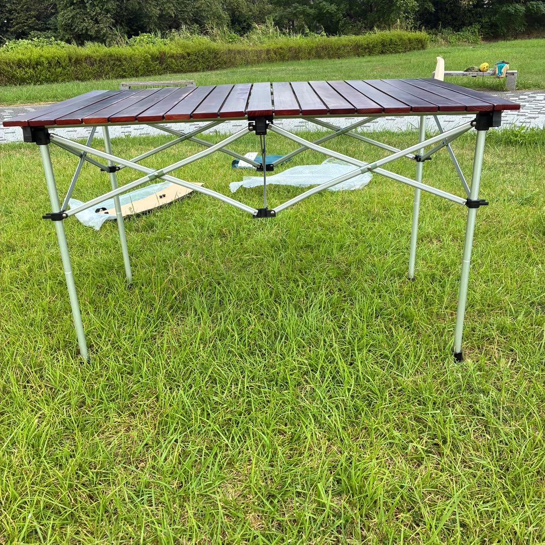 使用感少】コールマン Coleman ウッドロールテーブル 廃盤カラー