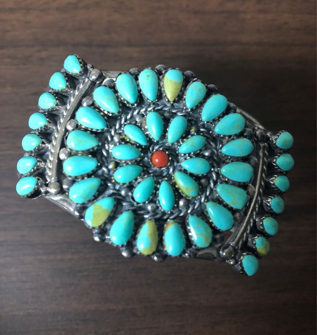 ターコイズ　インディアンジュエリー風バングル　シルバー925 ユニセックス 楽天市場】インディアンジュエリー ズニ族 ターコイズ バングル