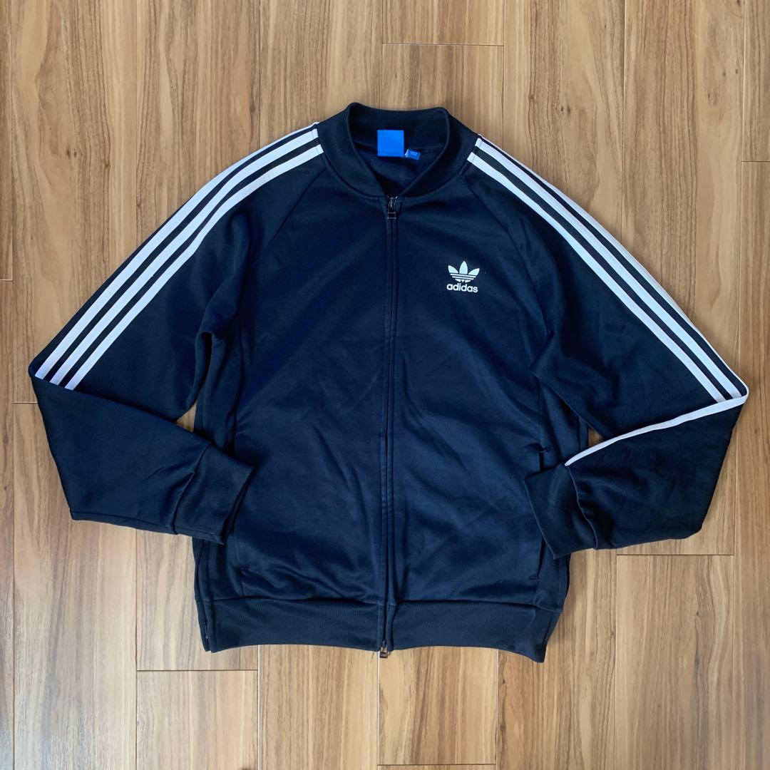 Lアディダスadidasネイビー紺トラックジャケットジャージSSTRELAXTT