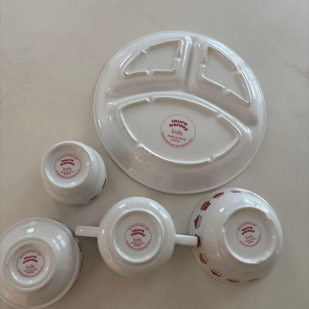 ローラアシュレイ 陶器子供用食器セット カップケーキデザイン 5点