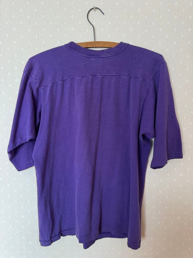 チャンピオン Champion フットボールt 80s トリコ 茄子紺 フェード