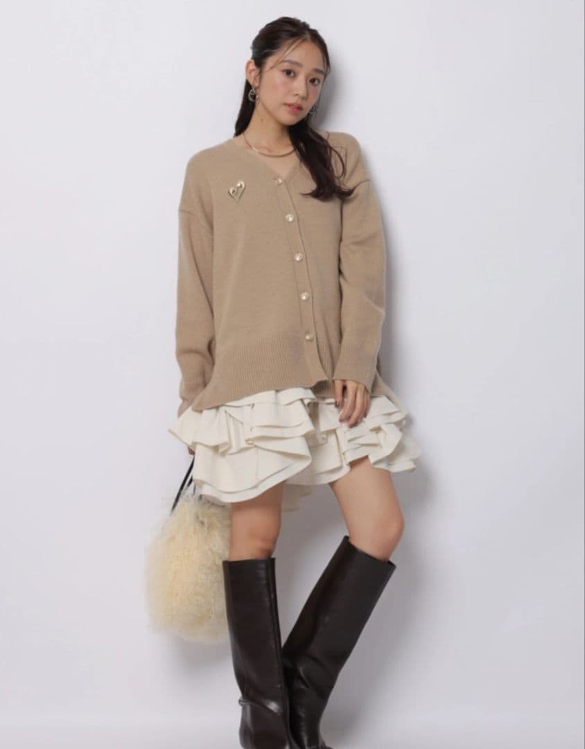 JUSGLITTY 美香さんコラボ カーデ×ペプラムワンピSET 新品未使用タグ