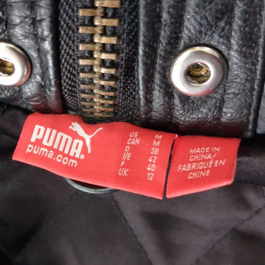 PUMA Clydeフード付きレザージャケット サイズUSM フライトジャケット