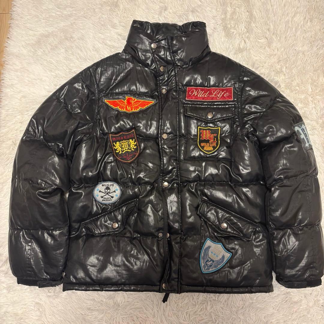 Wild life Black down jacket y2k お兄系 平成 L - メルカリ