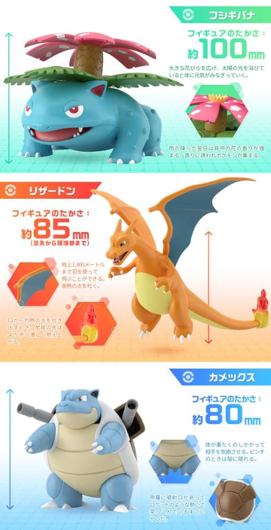 リザードン フシギバナ カメックス ポケモンスケールワールドカントー