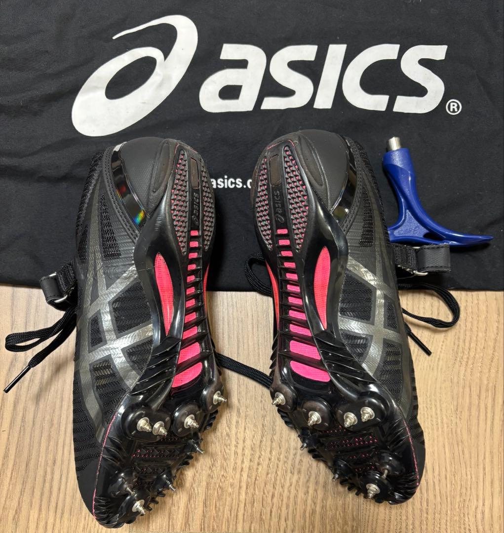 asics 陸上 短距離スパイク 23.5cm 黒