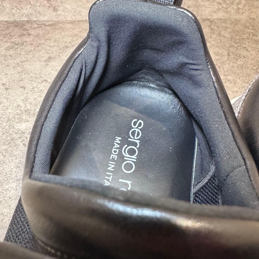 極美品】Sergio Rossi SR1 39 グリッター スニーカー 黒×銀 極美品