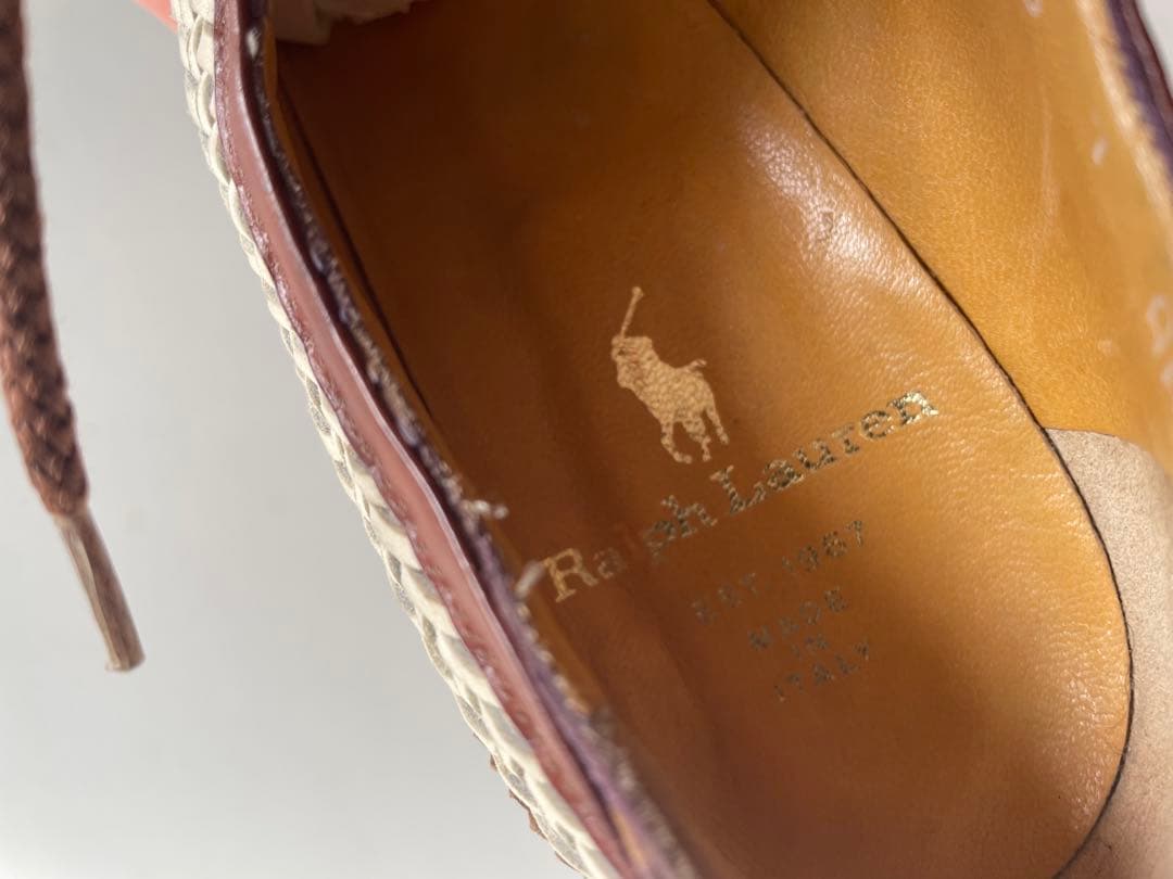 新古品◎伊製 Ralph Lauren ラルフレザーメッシュドレスシューズ 7