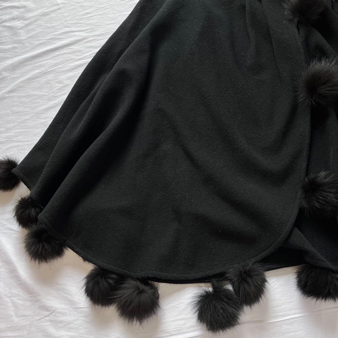 FOURCARD カシミヤ フォックス アシンメトリー ポンチョコ