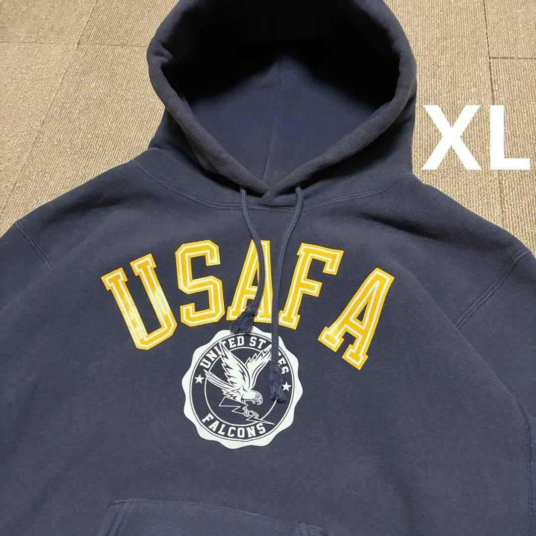 青タグ チャンピオン スウェットパーカー XL リバースウィーブ USAFA