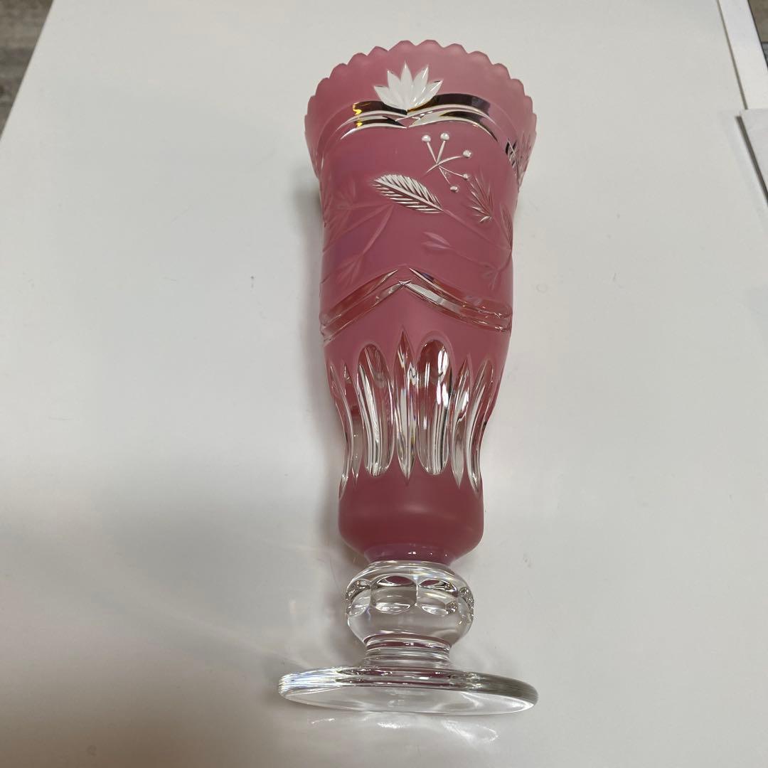 株式会社皓元国際商社様DRESDEN KRISTALL ピンク ガラス フラワー Fenton-Glass-Rosalene-Vase-