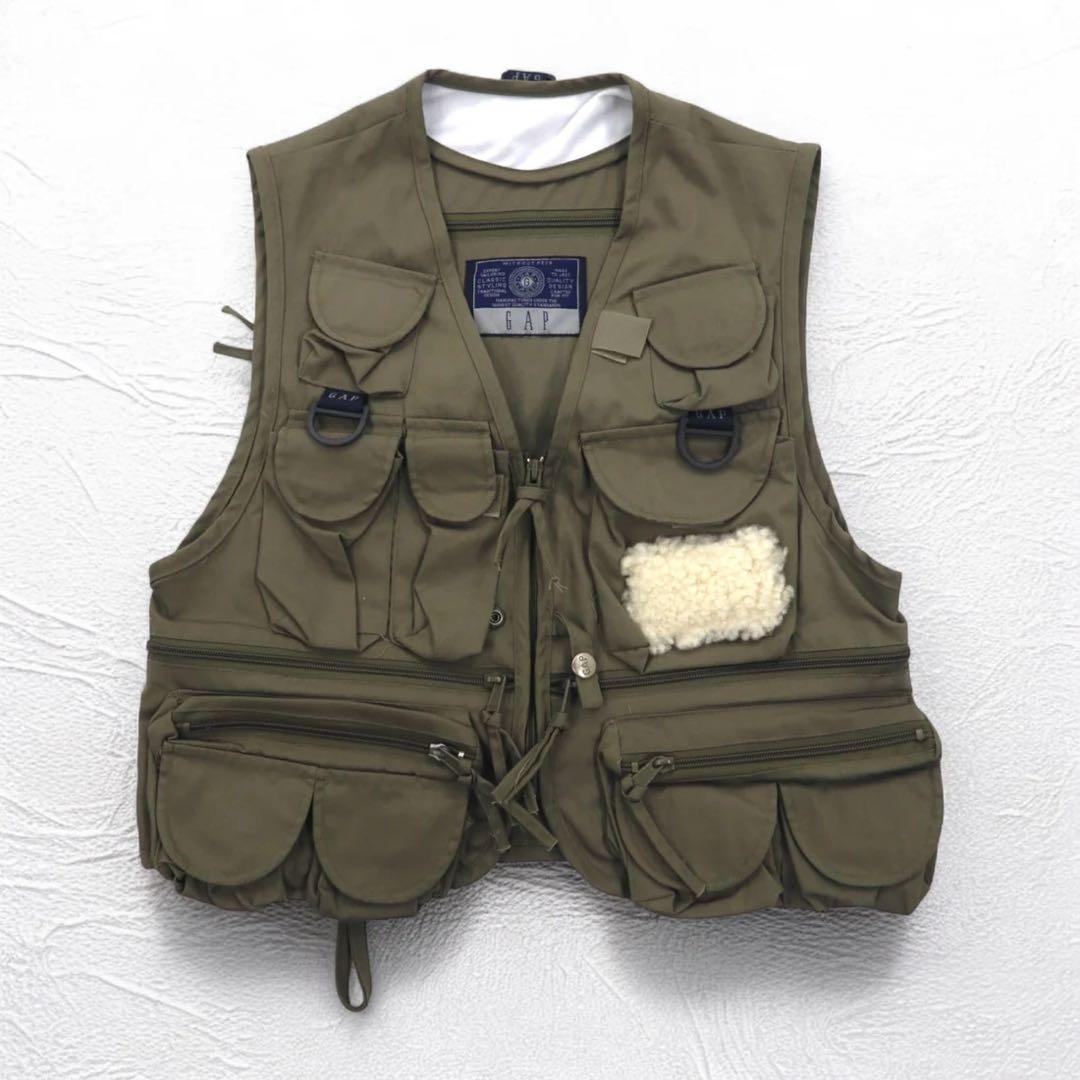 GAP 90年代 オールドギャップ フィッシングベスト M カーキ - メルカリ