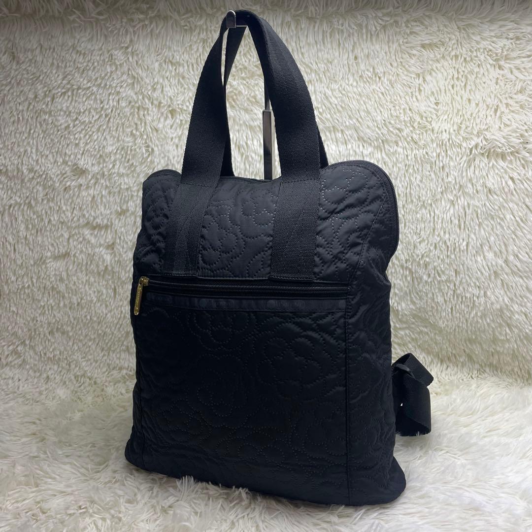 レスポートサック 2way リュック キルティング A4可 黒　花　フラワー レスポートサック 2way リュック キルティング A4可 黒 花 フラワー