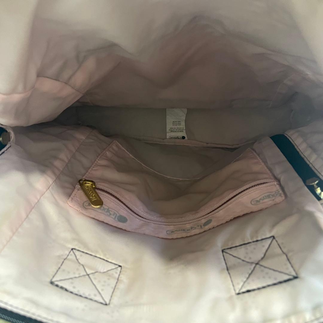 レスポートサック 2way リュック キルティング A4可 黒 花 フラワー