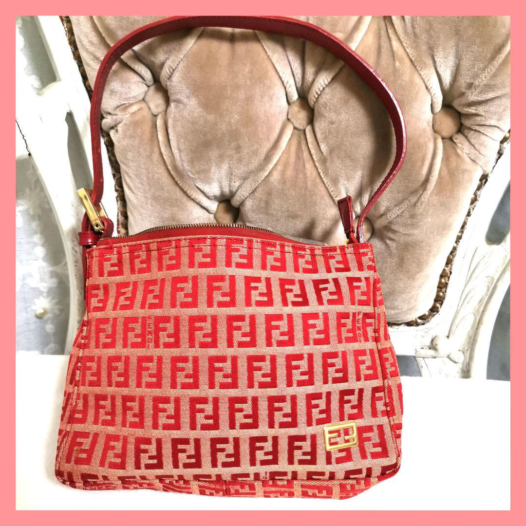 鑑定済】フェンディFENDIズッキーノ ハンドバッグFF金具アクセサリー