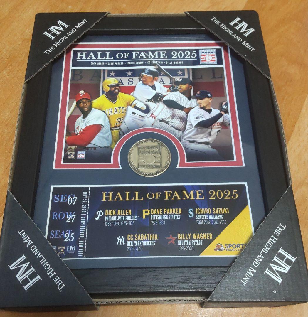 イチロー 2025アメリカ野球殿堂プラーク MS】8/10 球場配布 イチロー 米野球殿堂展示 プラーク プレート 盾