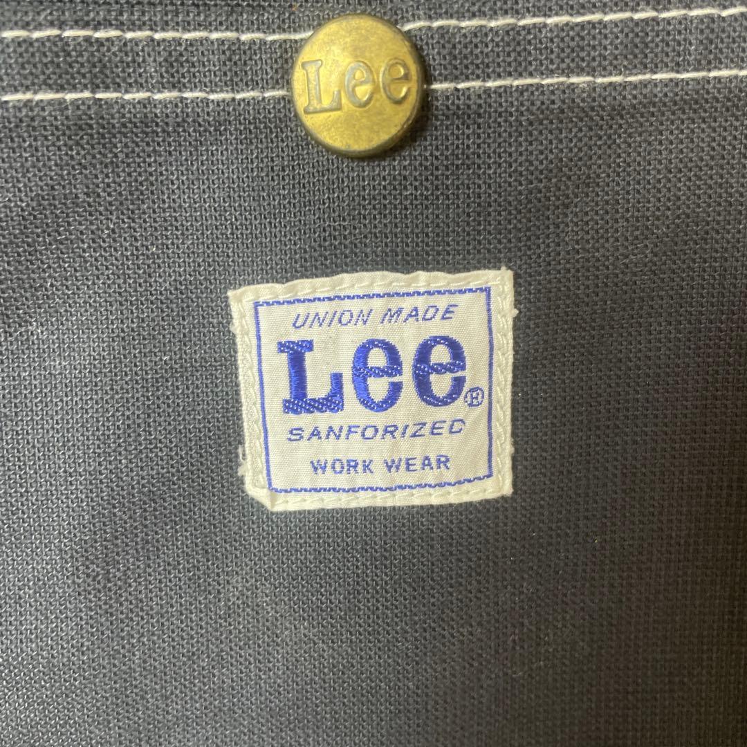 タグ付き】 LEE オーバーオールエプロン ネイビー ストレッチダック