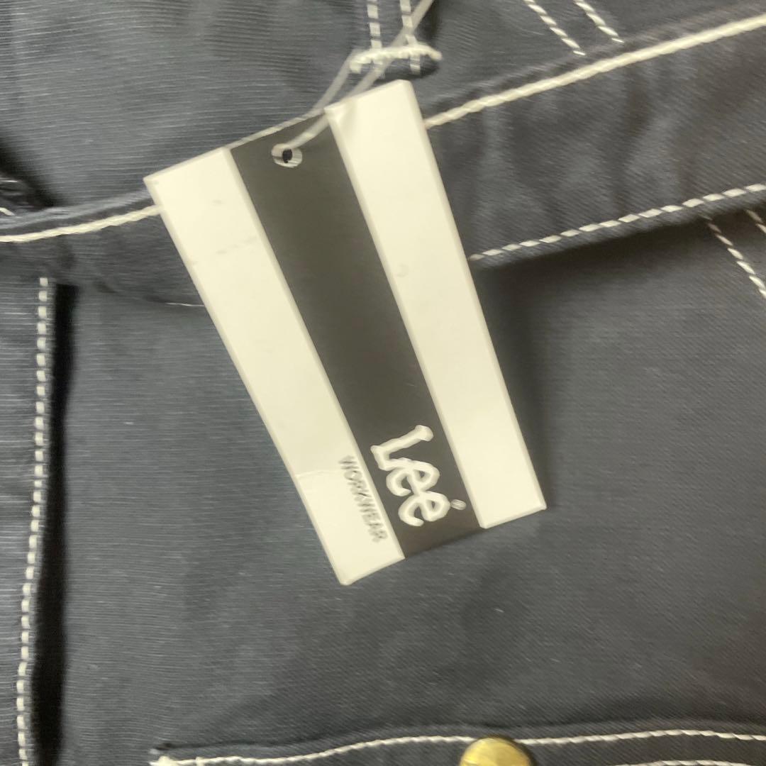 タグ付き】 LEE オーバーオールエプロン ネイビー ストレッチダック