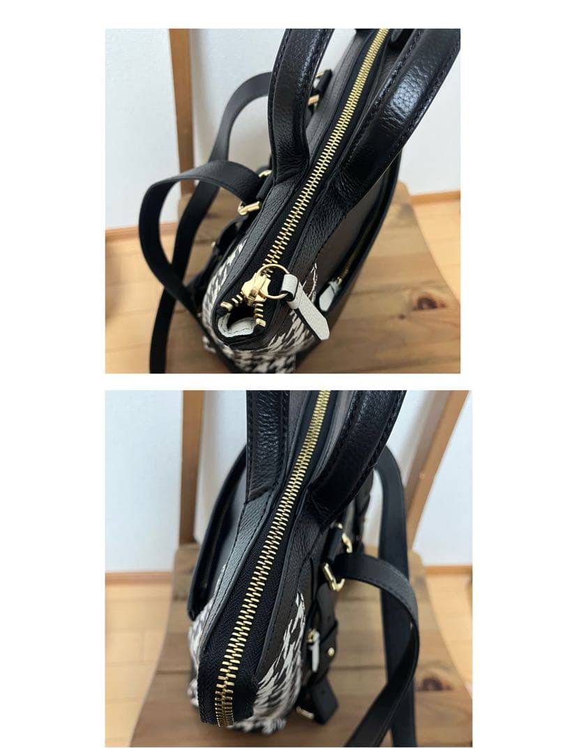 コールハーン 良品 3way 多収納 大容量 A4収納可 リュック 千鳥格子