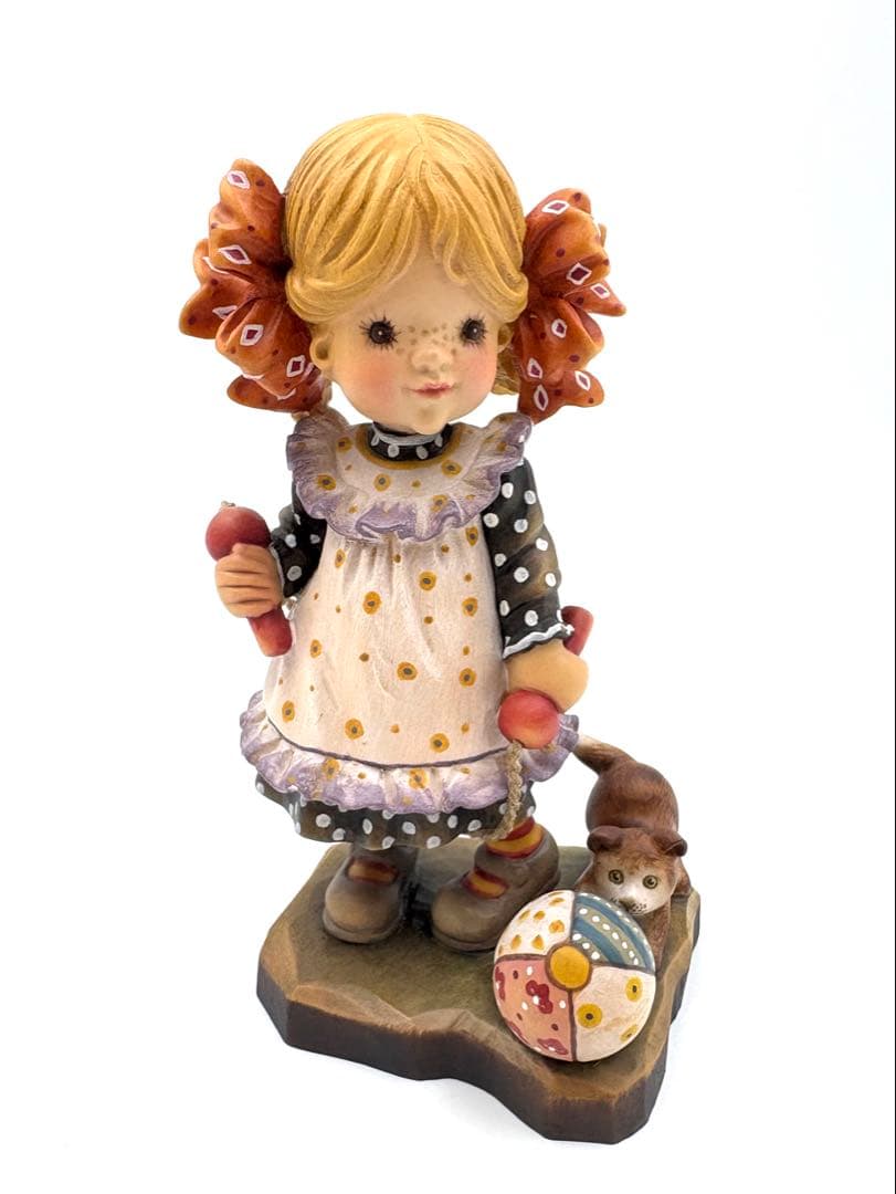 希少　ANRIアンリ　サラ・ケイ【Let’s Play】木彫り人形約16.5cm 希少⭐︎アンリ人形 ANRI サラケイ アンティーク 木彫り人形4000体限定