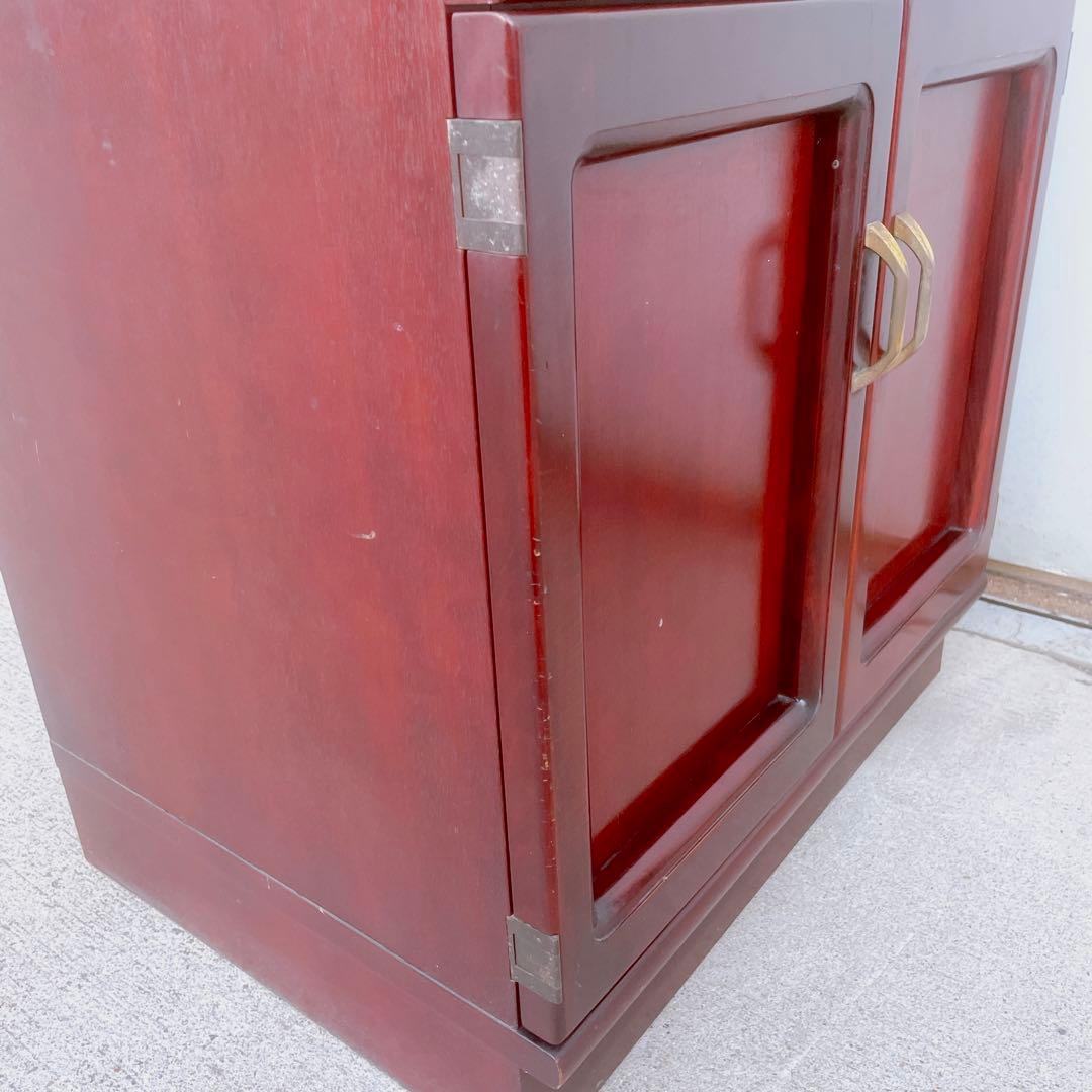 美品】オールドカリモク ダークブラウン 木製キャビネット サイド