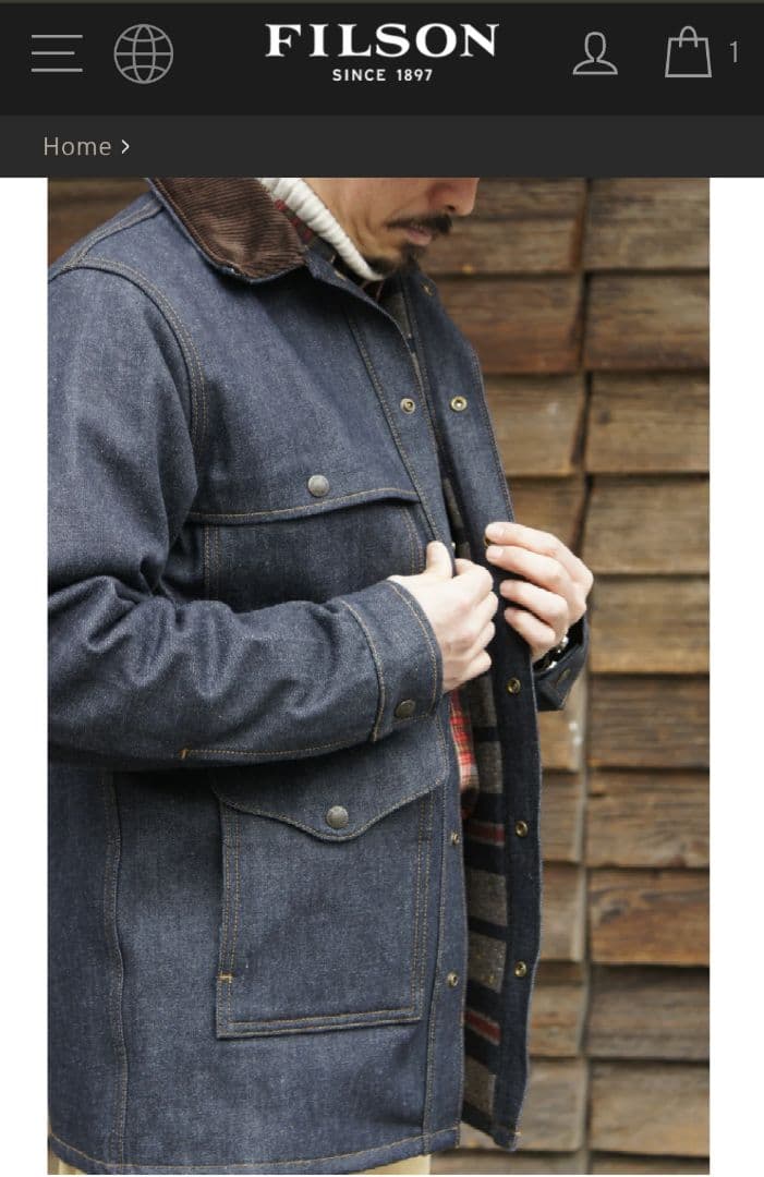 フィルソン ラインド デニム クルーザージャケット - メルカリ