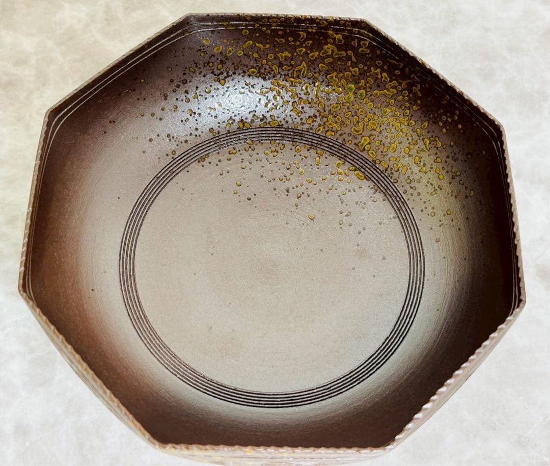 清水焼　八角皿　東栽　深皿　18.5cm　【10224m】