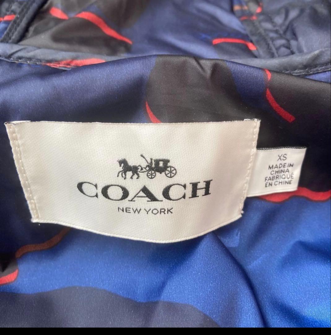COACH ネイビー ファー付きモッズコート