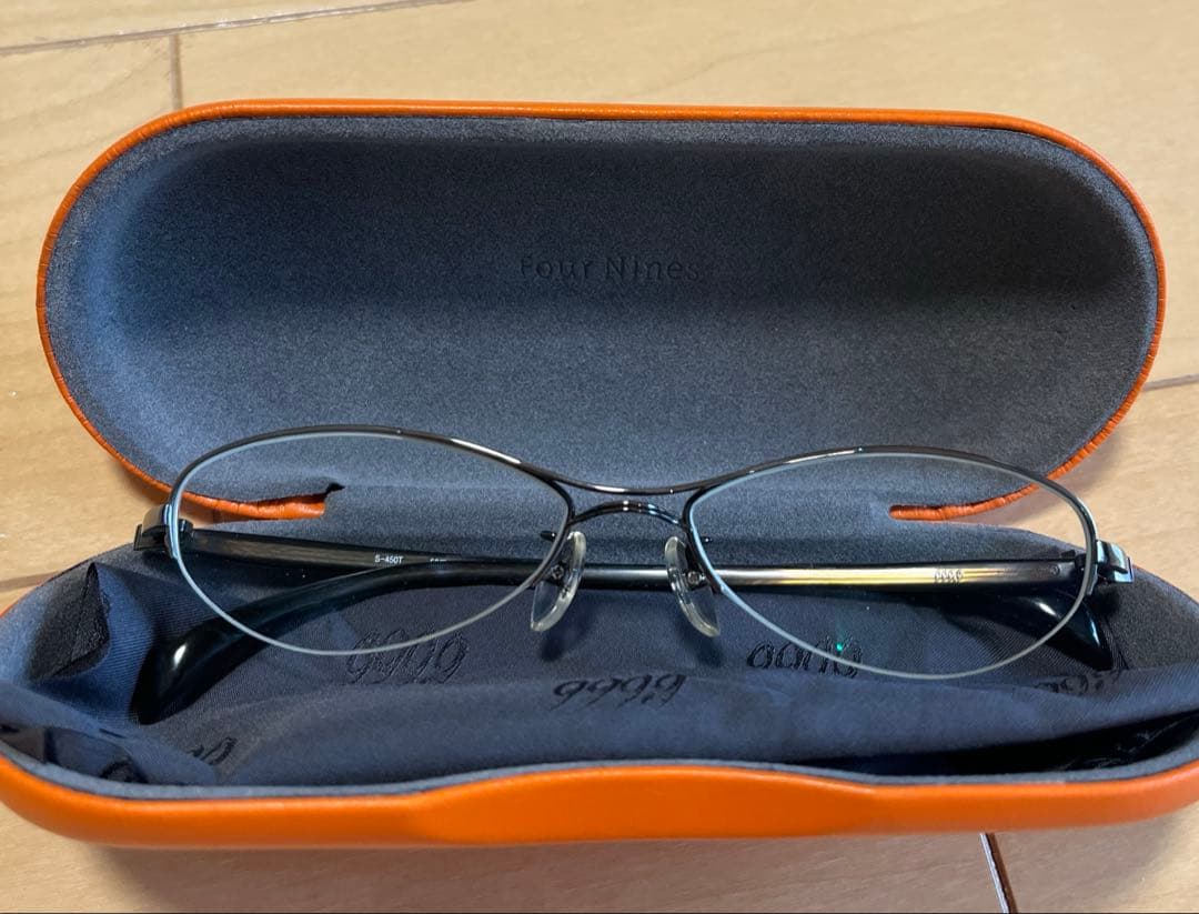 美品 フォーナインズ S-450T メガネ オーバル・ハーフリム 999.9