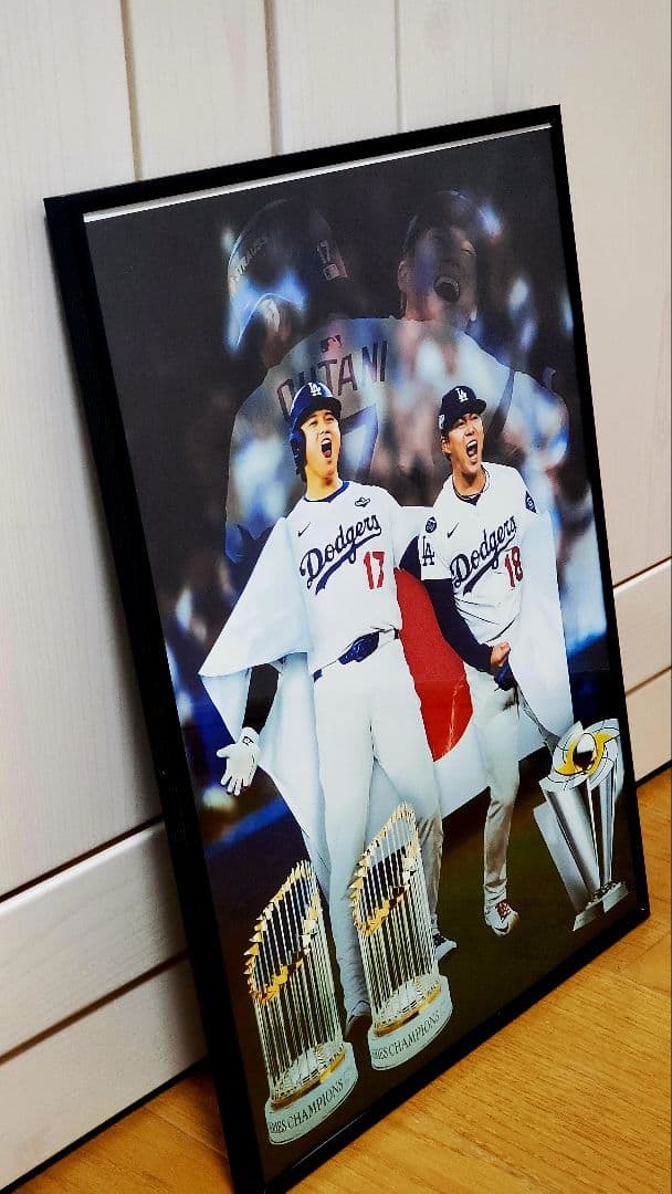 祝ドジャース大谷翔平.山本由伸 WS連覇u0026MVP！A3サイズポスター