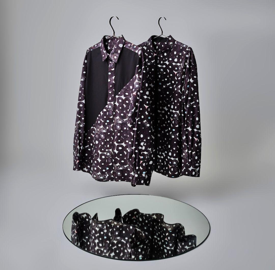 HERALBONY デザインシャツ（ショルダー切替）ブラックB「（無題）（丸）」 デザインシャツ（ショルダー切替）ブラックB「（無題）（丸