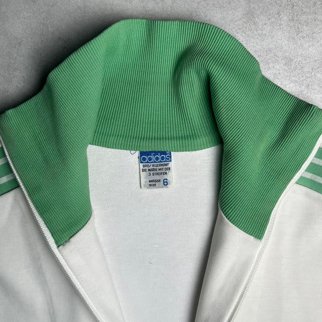 シ*3様 《希少カラー》70s アディダス デサント ジャージ 5号 白 グリー