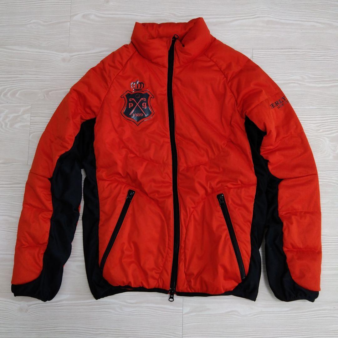 パーリーゲイツ ダウンジャケット ジップ ダウン 赤 チェック フード