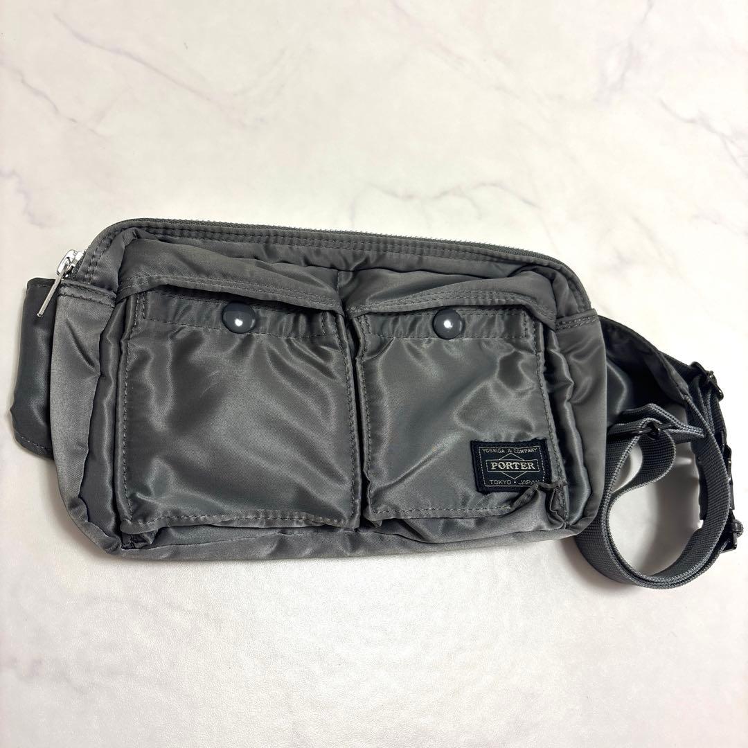 新品同様⭐︎ポーター ショルダー ボディバッグ タンカー 廃盤 希少シルバーグレー PORTER ポーター タンカー ショルダーバッグ L 廃盤 シルバーグレー