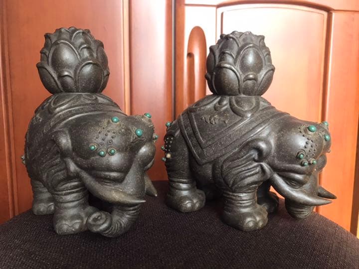 置物(幸福象さん婦夫)