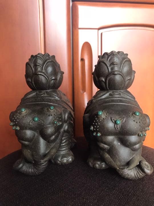 置物(幸福象さん婦夫)