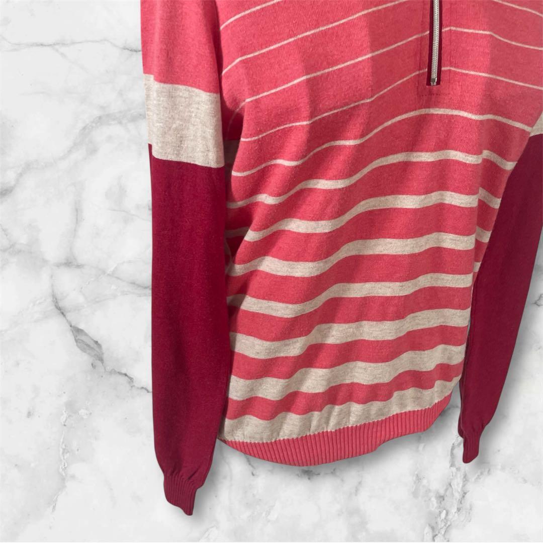 Heal Creek ハーフジップ ニット 40 ボーダー ゴルフウェア - メルカリ