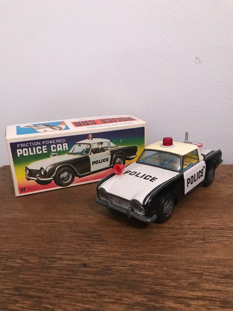 1970's 日本製 POLICE CAR 玩具 ブリキ パトカー 箱付き ST 1970's 日本製 POLICE CAR 玩具 ブリキ パトカー 箱付き ST