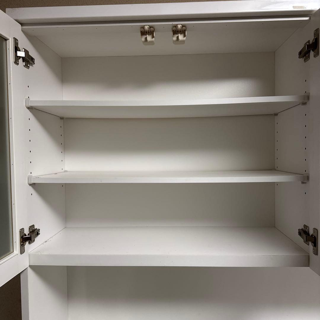 ホワイトガラス扉キャビネット 引取り限定 21日までの出品