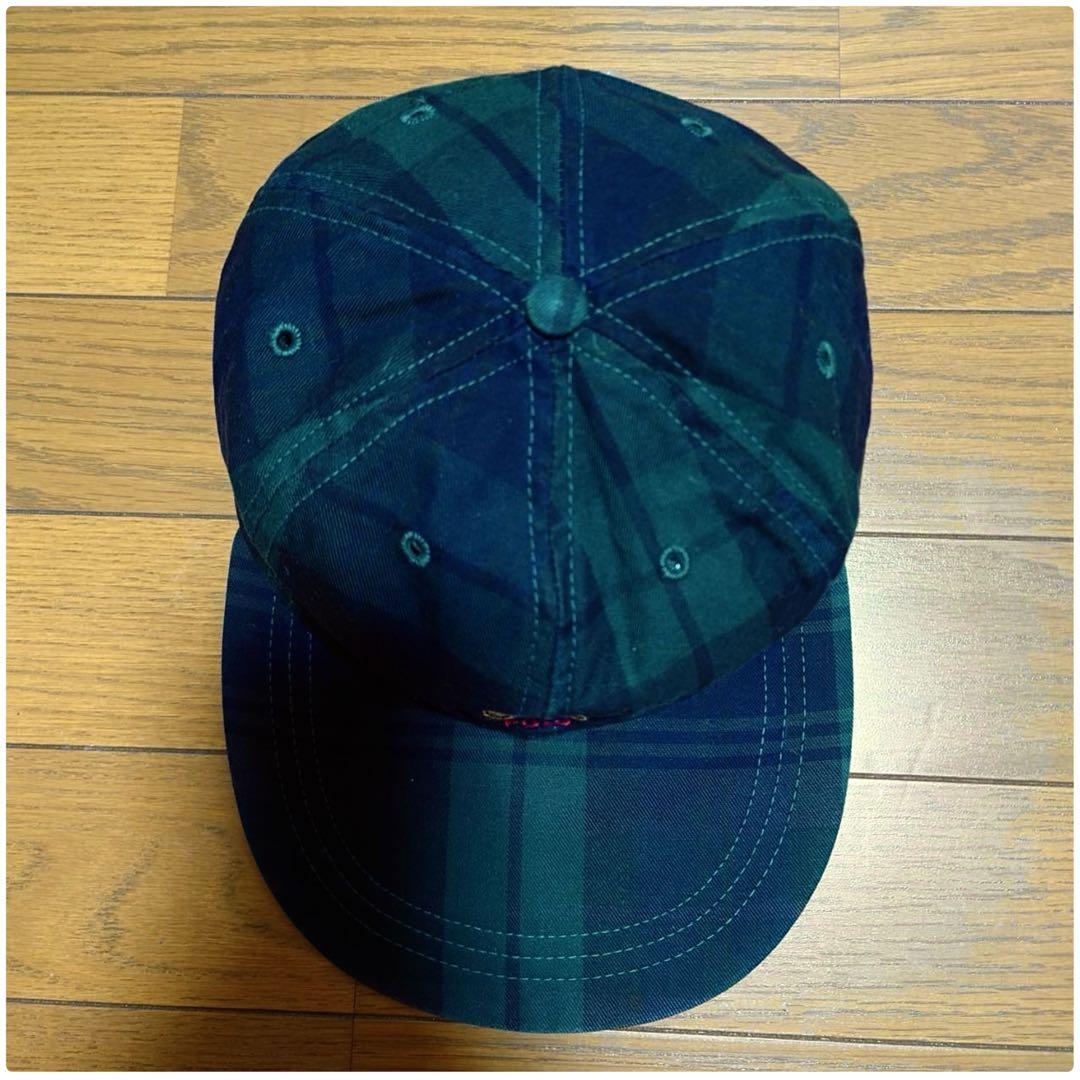 90S ポロラルフローレン USA製 ポロベアブラックウォッチロングビル