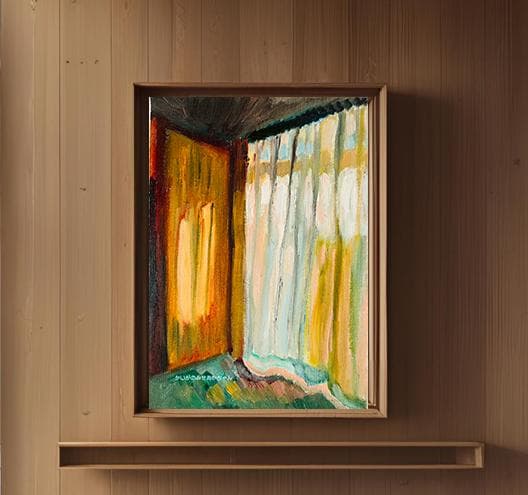 16×23㎝「部屋の中5」油彩・原画・サムホール